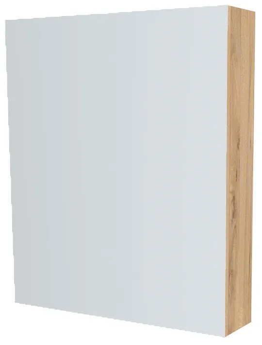 Mereo, Mereo Kúpeľňová zrkadlová skrinka 60 cm, galerka, 1x dvierka ľavá, Multidecor, Orech Pacifik prírodný, MER-CN798G61OPP2