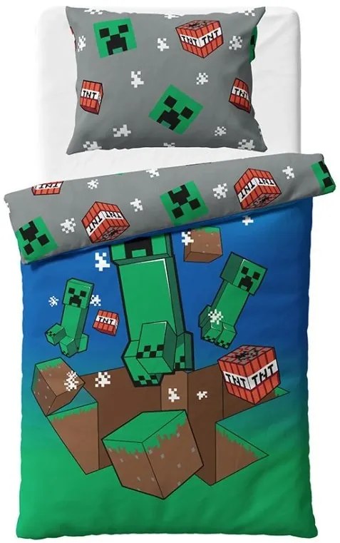 Detské obliečky Minecraft Creeper Explode 140x200/70x90 cm