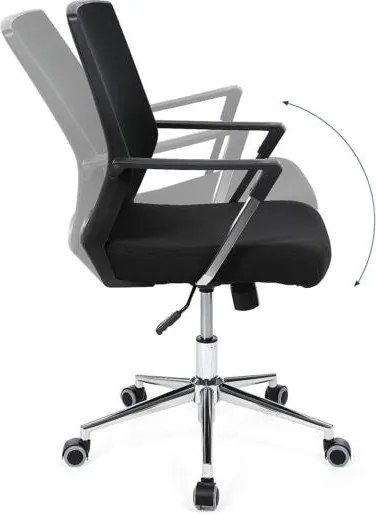 Kancelárska stolička so sieťovinou, kancelárska otočná stolička, čierna