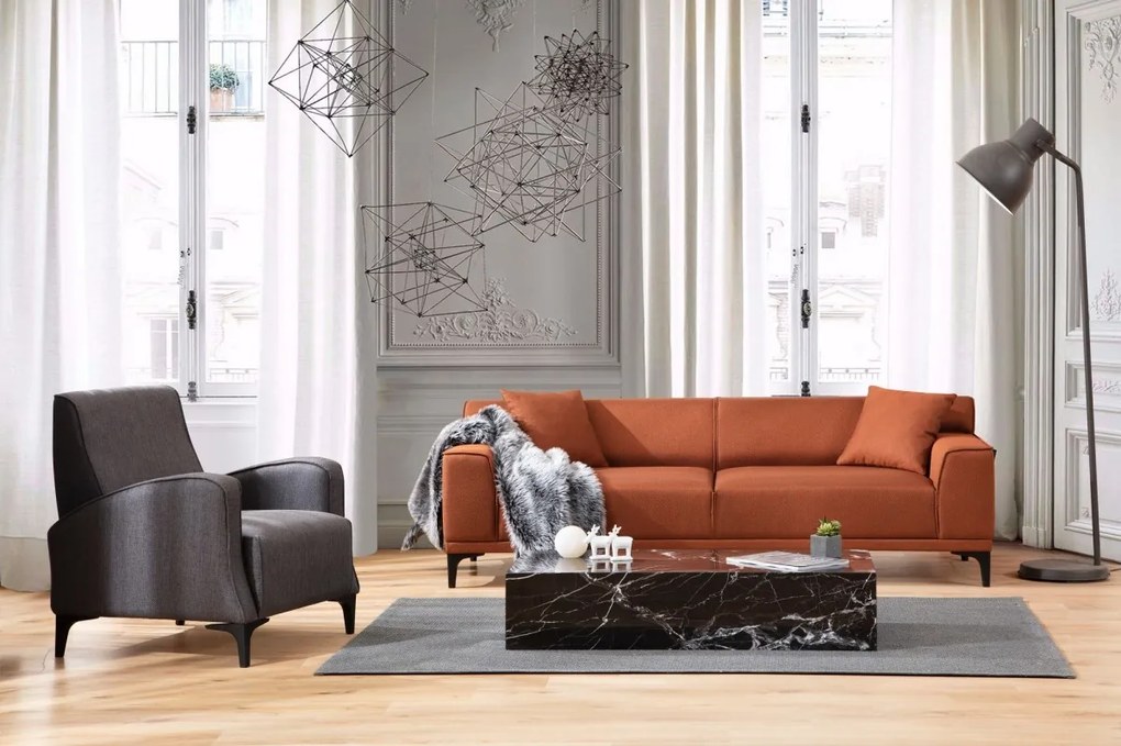 Trojmiestna pohovka Petra 212 cm oranžová