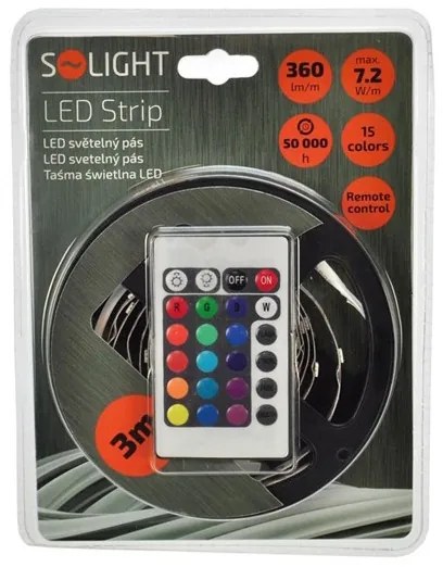 Solight WM55 - LED pásik s diaľkovým ovládačom 7,2W/12V 3m
