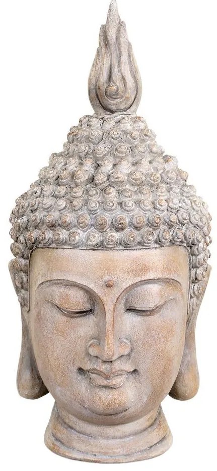 Béžová antik dekorácia hlava Budha - 11*15*28 cm