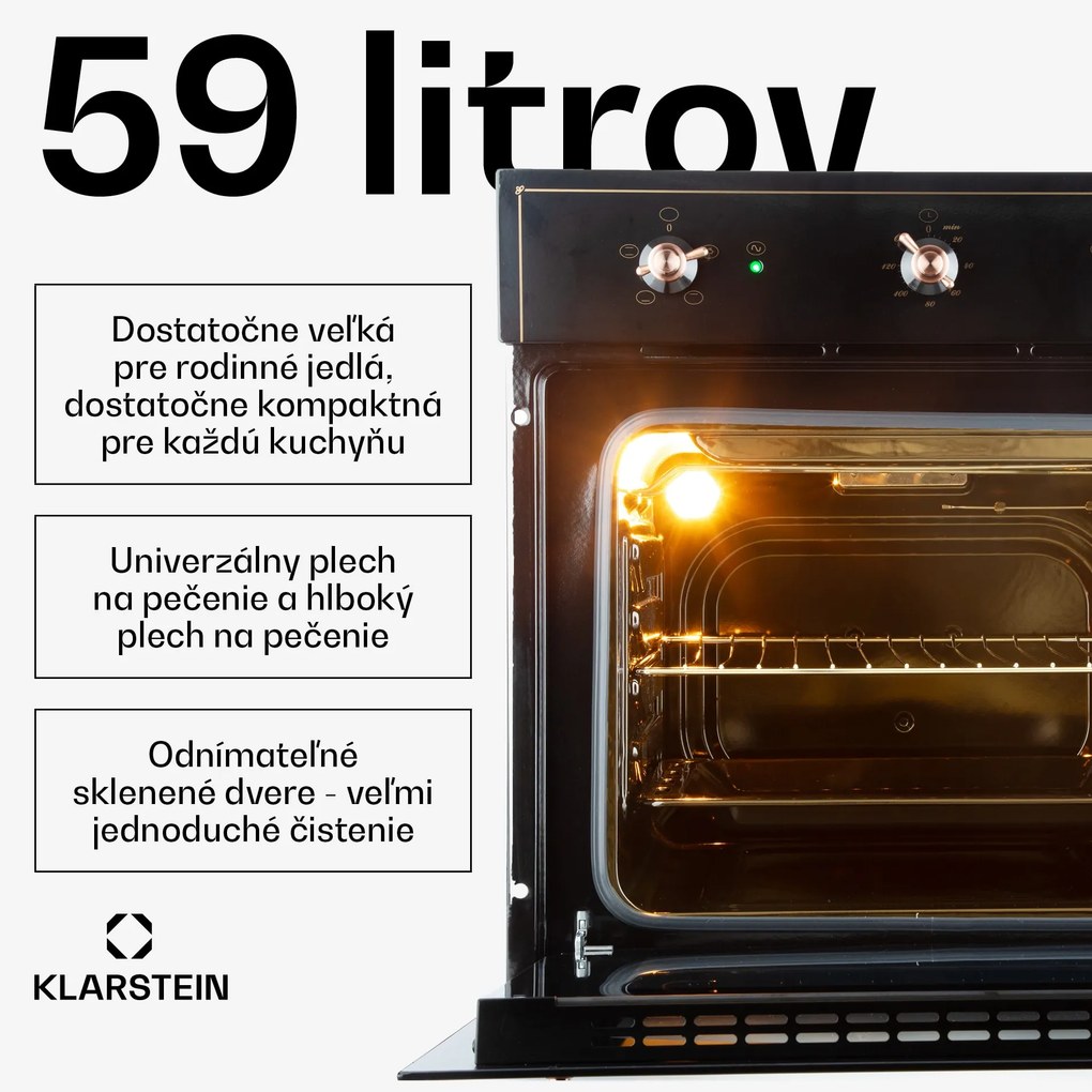 Klarstein Vilhelmine, vstavaná rúra, 59 l, energet. trieda A, čierna