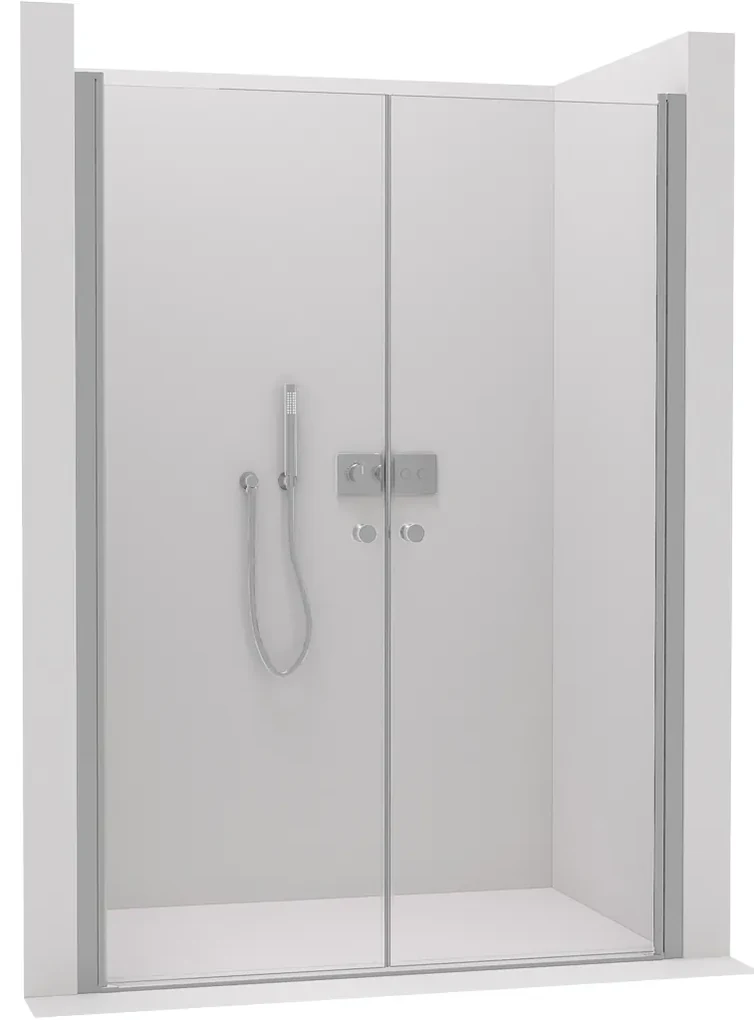 Cerano Antelo, 2-krídlové sprchové dvere do otvoru 96x190 cm, 6 mm číre sklo, chrómový profil, CER-CER-432322