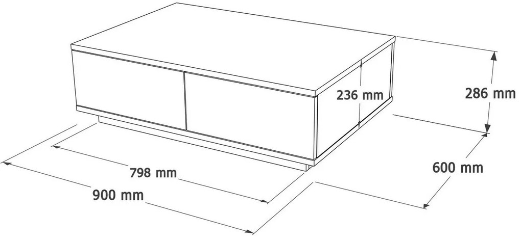 Konferenčný stolík Frem Anthracite a Atlantic Pine