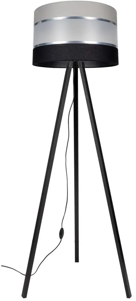 Stojacia lampa CORAL 1xE27/60W/230V wenge/čierna/šedá/chróm