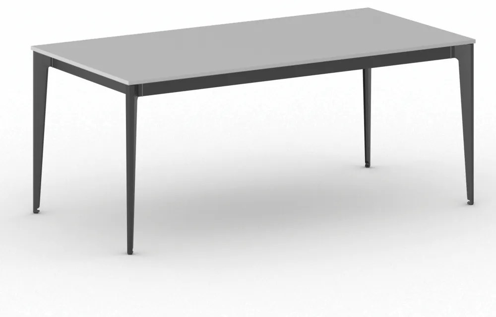 Kancelársky stôl PRIMO ACTION, čierna podnož, 1800 x 900 mm, sivá