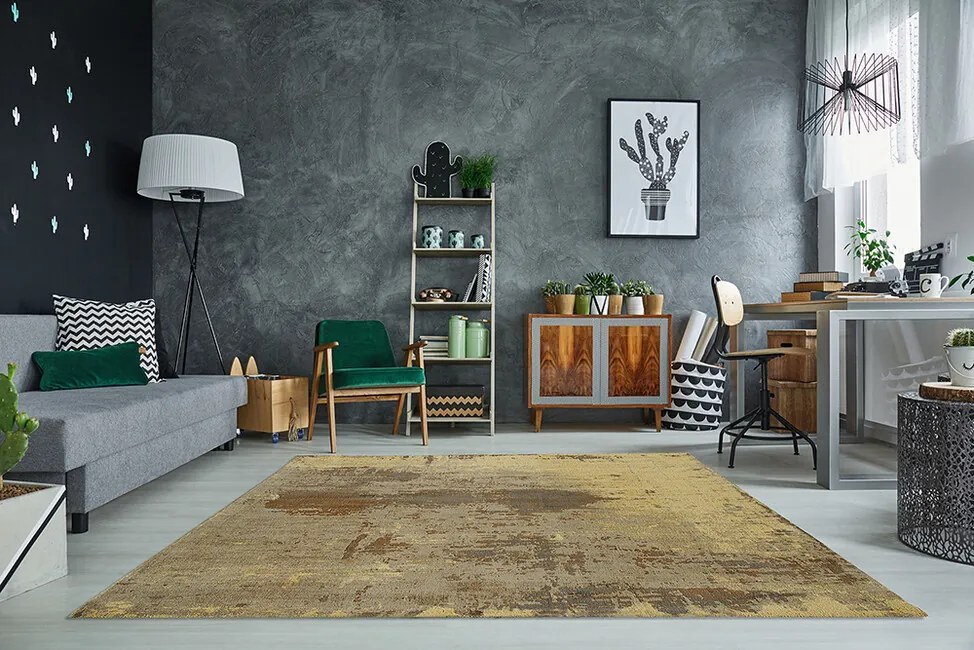 Dizajnový bavlnený koberec Batic pieskovo hnedá 240x160cm