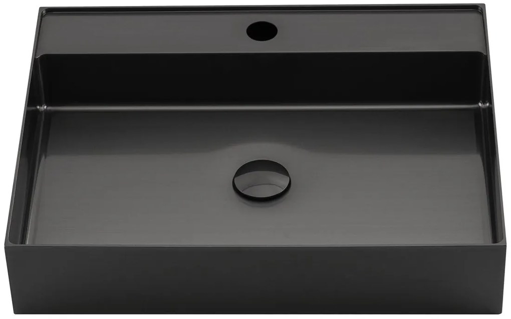 Sapho Sapho, AURUM nerezové nástenné umývadlo 55x42cm, vrátane výpuste, gun metal, AU102