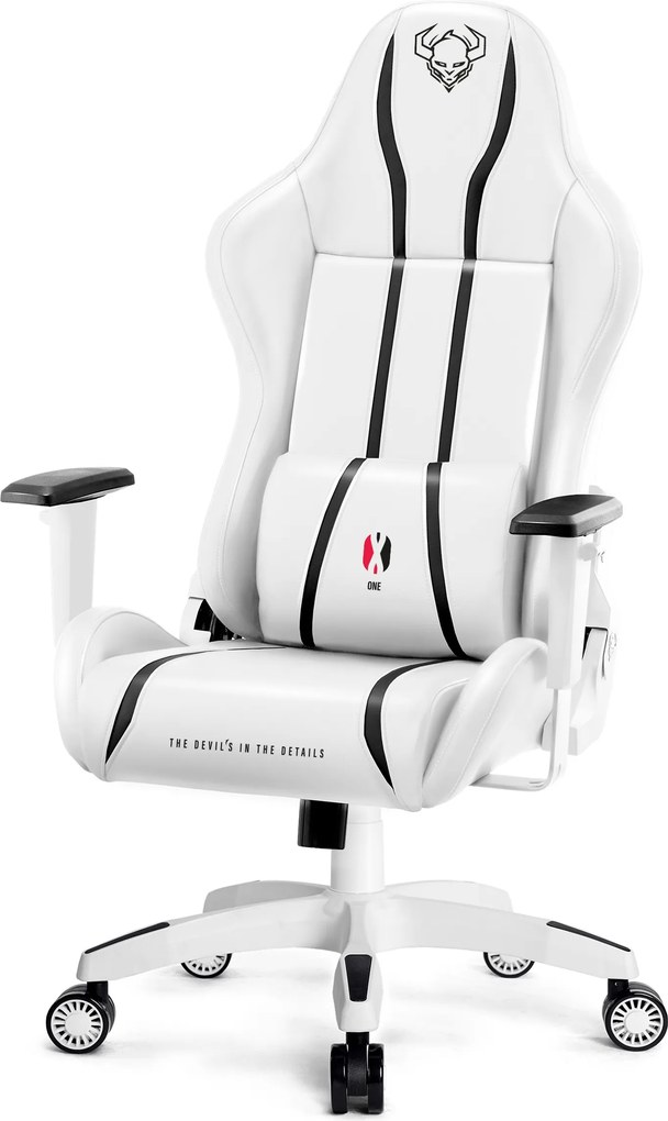 Herné kreslo z eko-kože King Size, bielo-čierne: Diablo X-One 2.0