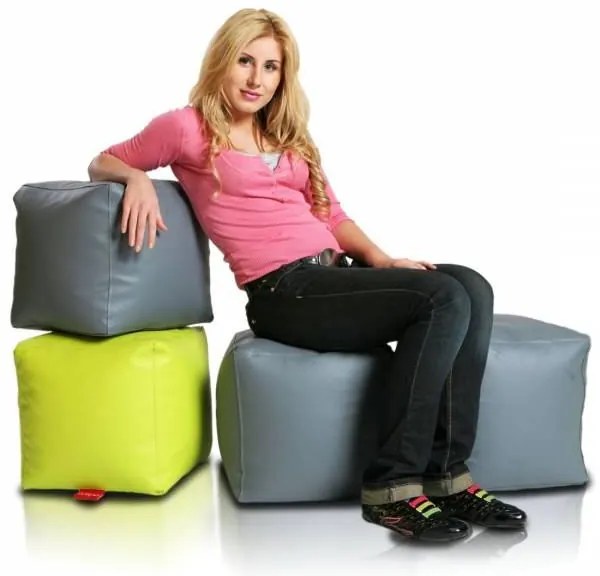 INTERMEDIC SK - Sedací vak CUBE 37x37x37 cm z ekokože | multifunkčná kocka, podnožka, sedenie