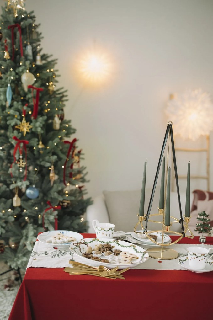 Ib Laursen Bavlnený obrus Dagmar White Border 150 × 250 cm