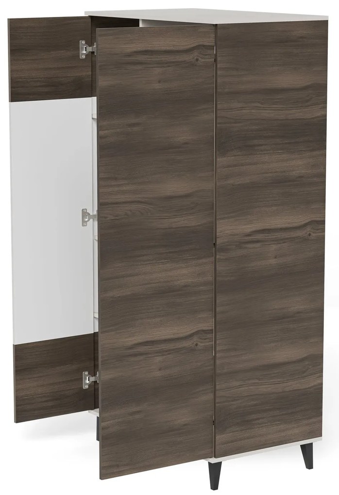 Šatníková skriňa Random 90 cm kašmír/orech