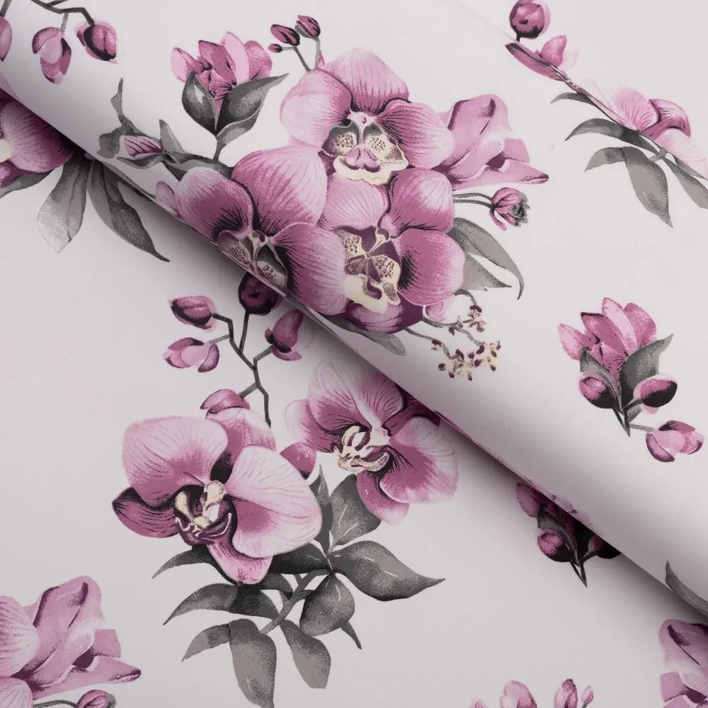 Biante Bavlnená obliečka na vankúš Sandra SA-623 Lila orchidey na bielom 40 x 60 cm