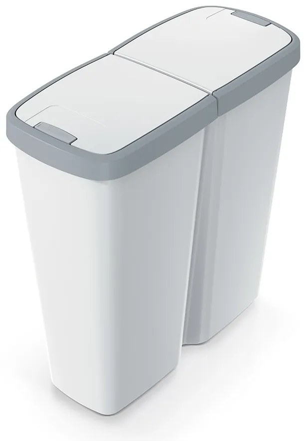 Odpadkový kôš DUO sivý, 50 l, sivá