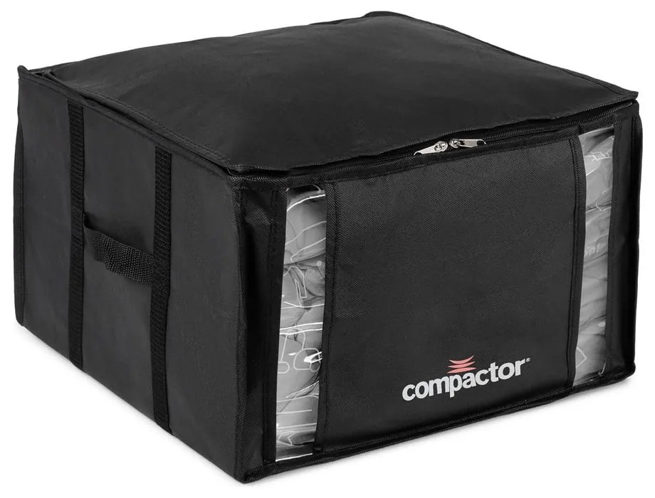 Čierny úložný box na oblečenie Compactor XXL Black Edition 3D Medium, 125 l