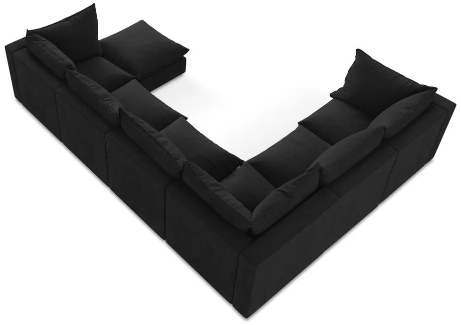 Čierna rohová pohovka (ľavý roh/do tvaru "U") Manao – Makamii