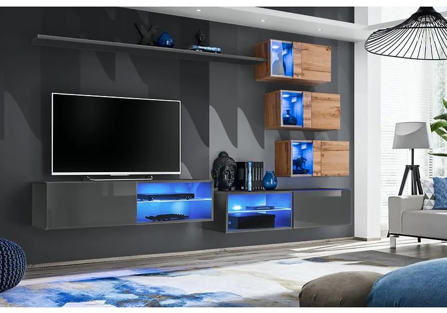 Obývacia Stena Switch Xxiv Grafit/Wotan