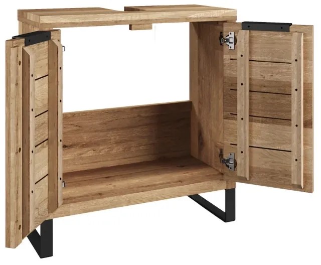 furniture-nabytek.cz - Masívna skrinka pod umývadlo Sydney z divokého duba, olejovaná, hnedá – 56×25×60 cm