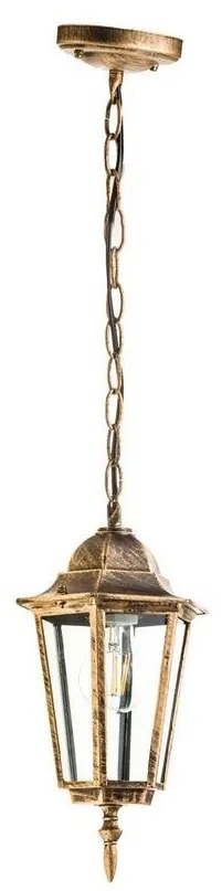 Vonkajší luster na reťazi 1xE27/60W/230V zlatá IP44