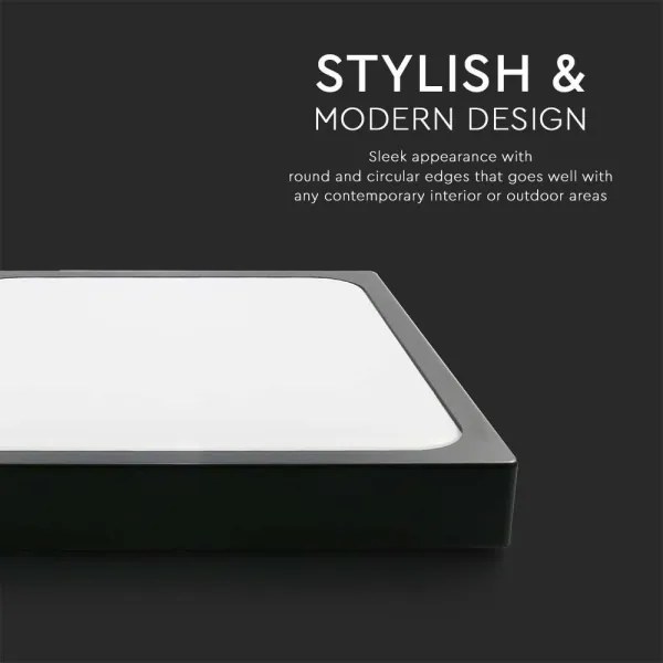 LED Kúpeľňové stropné svietidlo LED/30W/230V 4000K IP44 42x42 cm čierna