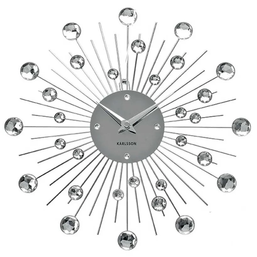 Nástenné hodiny Sunburst stredné kryštály ∅ 30 cm