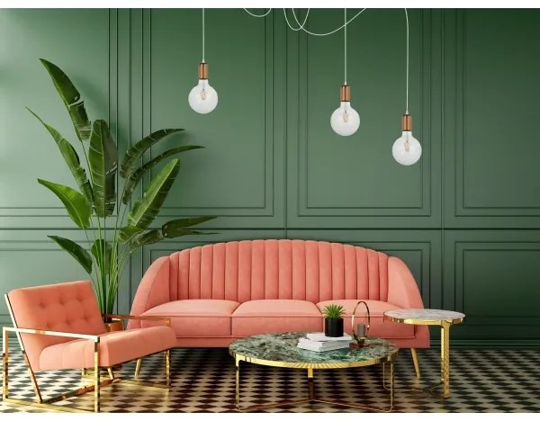 Luster na lanku MIROS 3xE27/60W/230V pavúk biela/medená