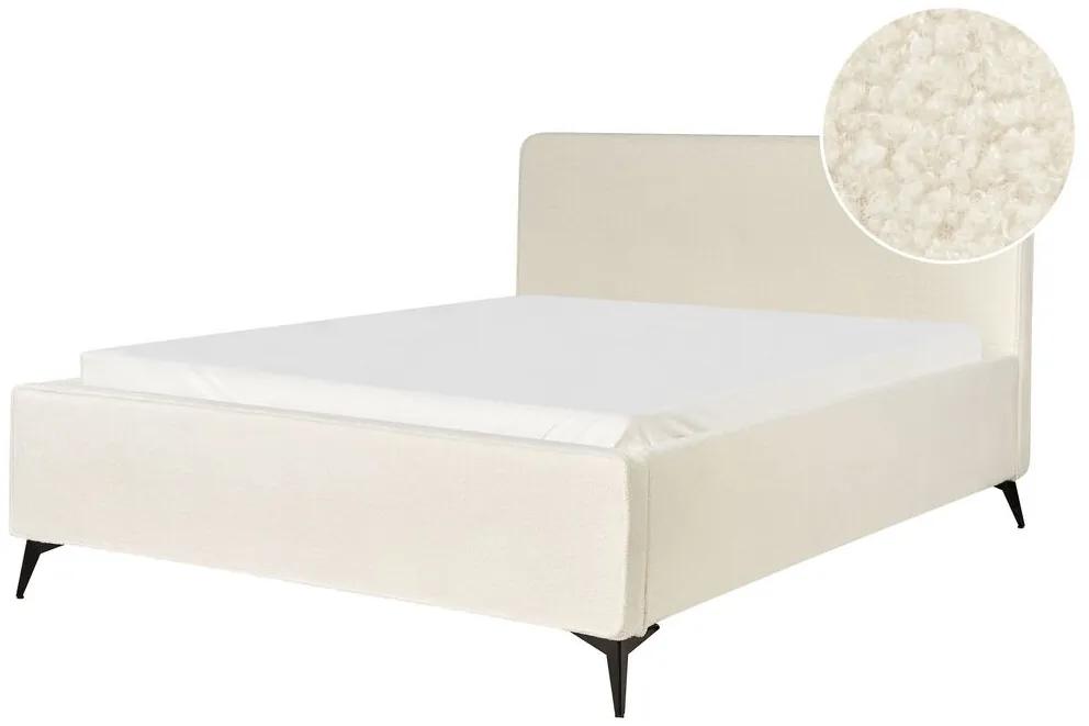 Buklé posteľ 160 x 200 cm krémová VALOGNES Beliani