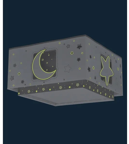 Dalber 63236E - Detské stropné svietidlo MOONLIGHT 2xE27/60W/230V šedá