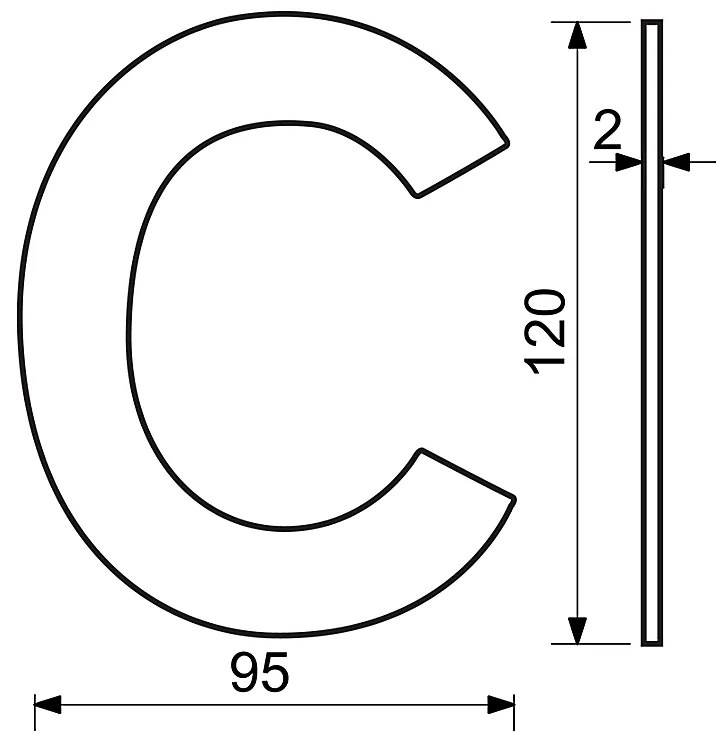 Domové písmeno RICHTER RN.120L (čierna), B, RICHTER černá