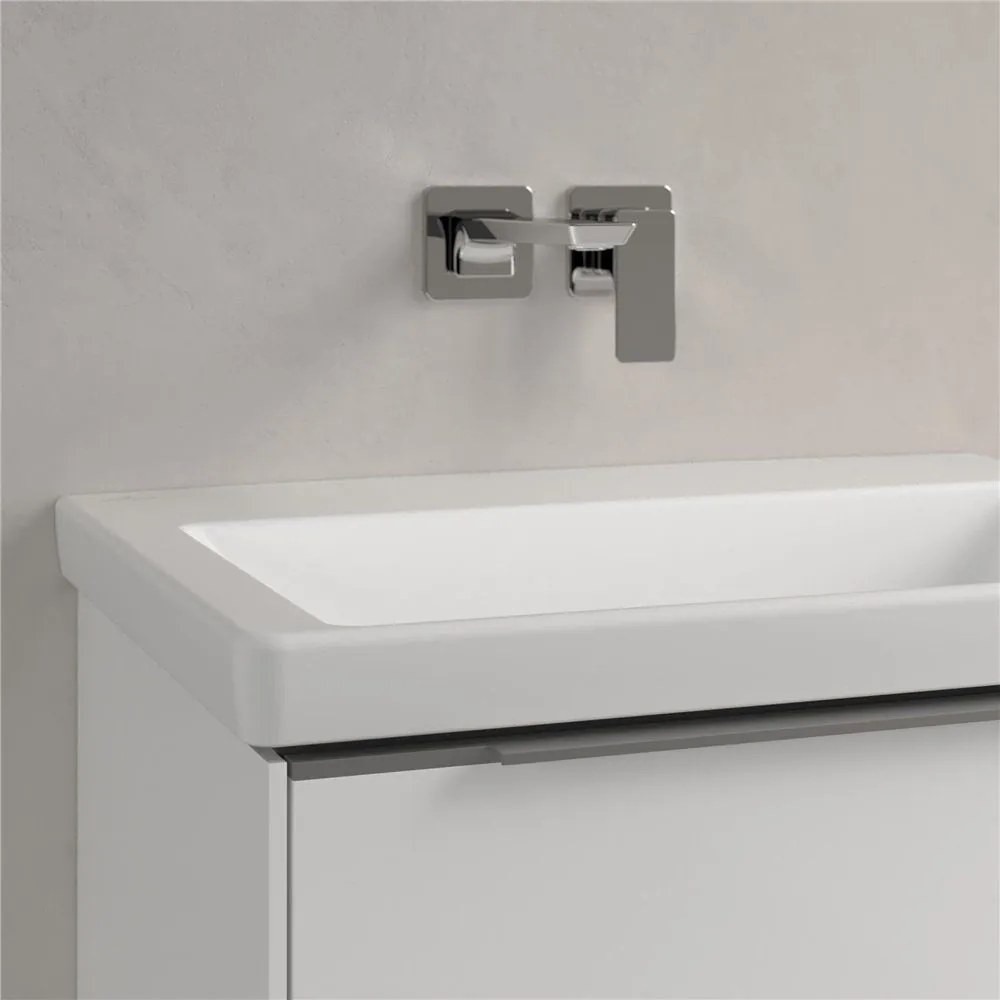 VILLEROY &amp; BOCH Subway 3.0 umývadlo na skrinku bez otvoru, bez prepadu, 650 x 470 mm, Stone White, s povrchom CeramicPlus, 4A7068RW