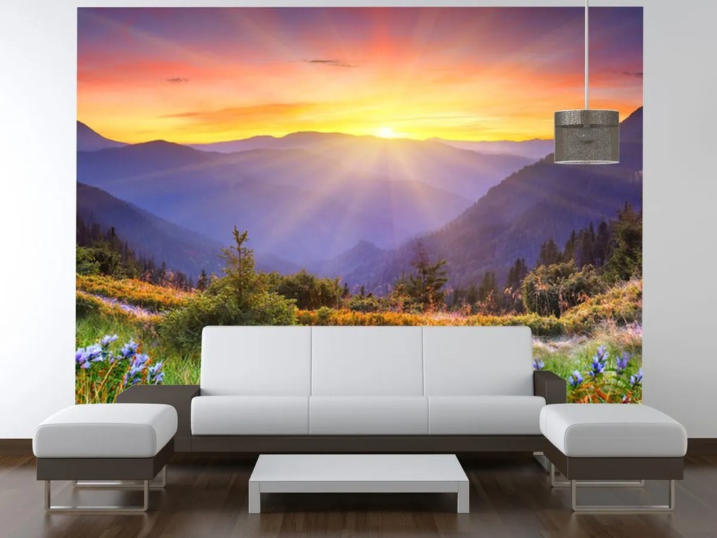Gario Fototapeta Lúka v horách Materiál: Samolepiaca, Rozmery: 536 x 240 cm