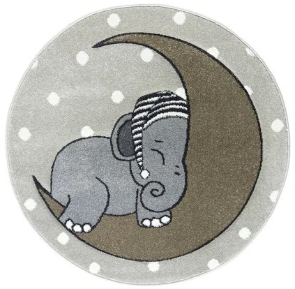 Koberce Breno Kusový koberec VEGAS KIDS kruh 04/ESE, sivá, viacfarebná,120 x 120 cm