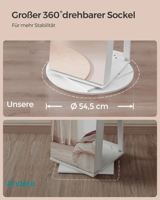 Otočná šperkovnica so zrkadlom JJC007W02