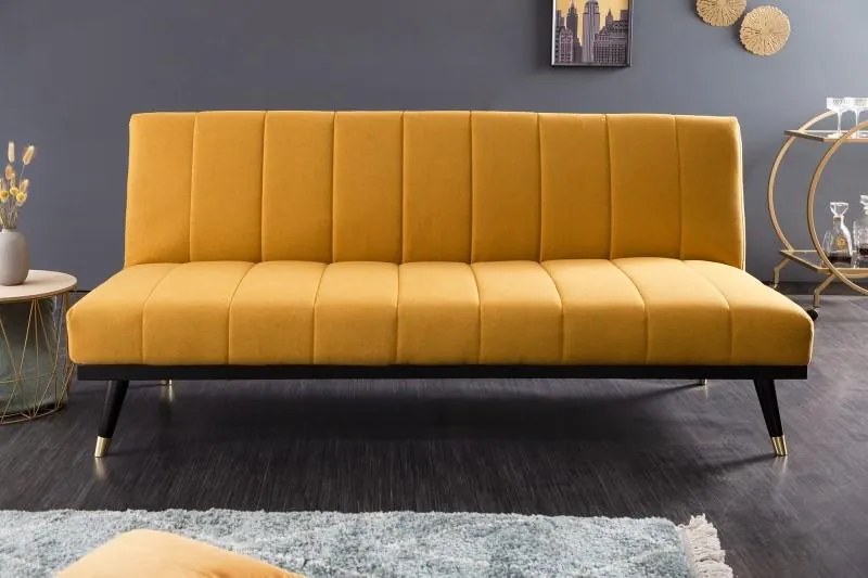 Elegantná 3-miestna pohovka PETIT BEAUTÉ 180 cm horčicovo žltá