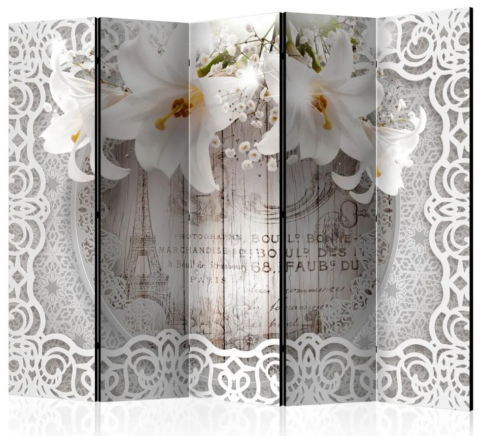 Artgeist Paraván - Lilies and Quilted Background [Room Dividers]