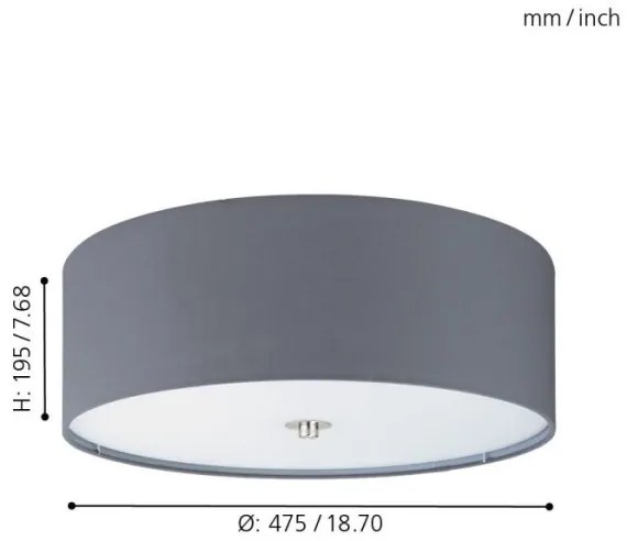 Eglo 94921 - Stropné svietidlo PASTERI 3xE27/25W/230V