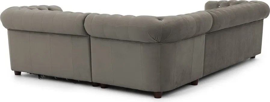 Sivá zamatová rozkladacia rohová pohovka (pravý roh/do L) York Blik – Ropez