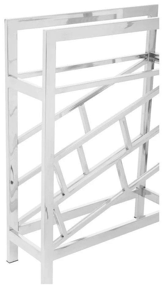 Kovový regál na víno v lesklo striebornej farbe na 12 fliaš Barolo – Premier Housewares