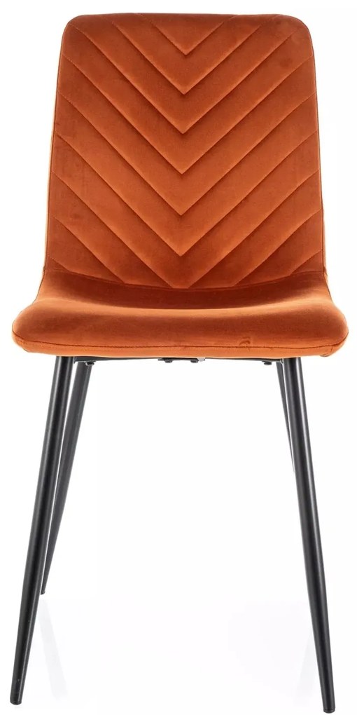 Čalouněná jídelní židle Daren Velvet oranžová