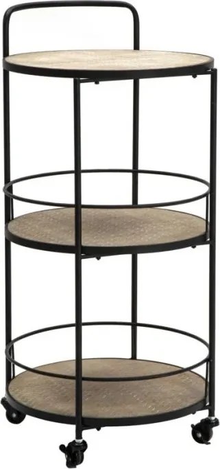 Servírovací vozík Arex 40 cm čierny/hnedý