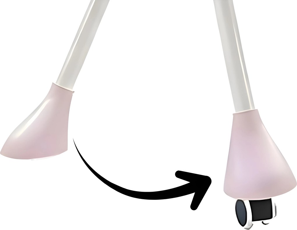 Stolička na kŕmenie KDK03 4v1 ružová + košík a kolieska ZDARMA