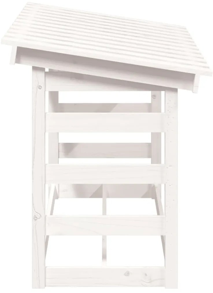 Stojan na palivové drevo biely 108x64,5x78 cm masívna borovica