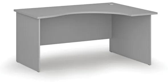 Ergonomický kancelársky pracovný stôl PRIMO GRAY, 1600 x 1200 mm, pravý, sivá