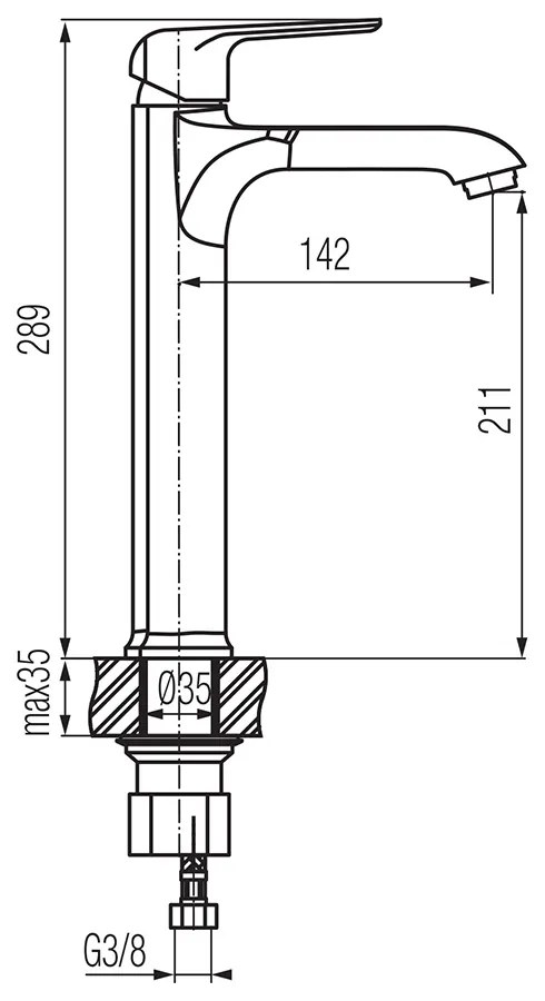 Lotosan LB45110 MELODY vysoká umývadlová batéria  chróm