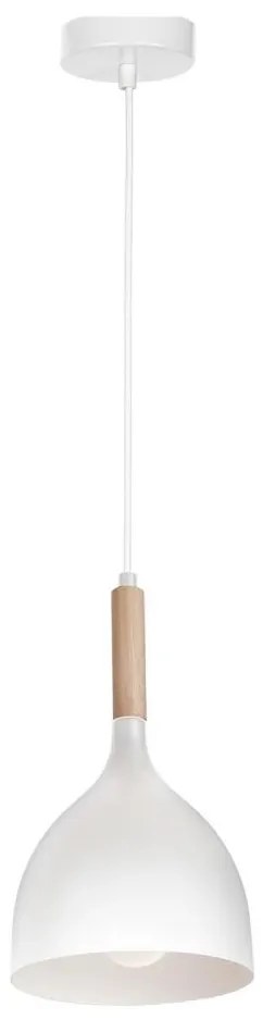 Luminex Luster na lanku NOAK WOOD 1xE27/15W/230V biela/buk LU1194