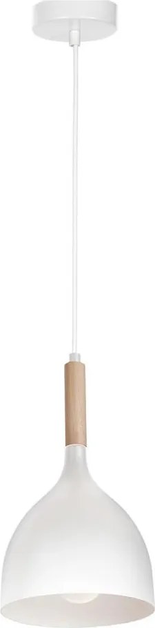 Luster na lanku NOAK WOOD 1xE27/15W/230V biela/buk