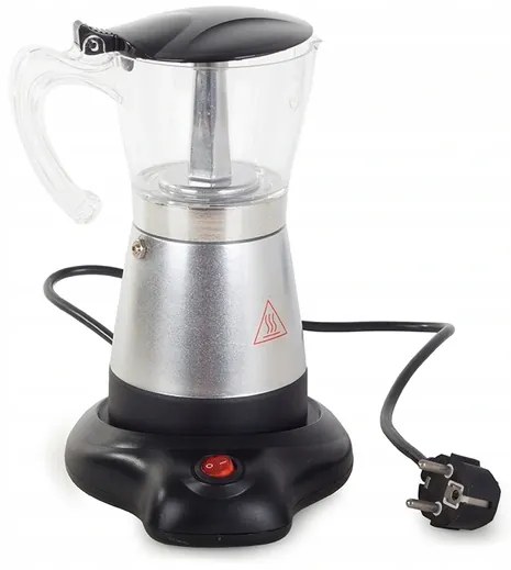 Verk 07067 Elektrická Moka kanvica 6 - 300 ml strieborná