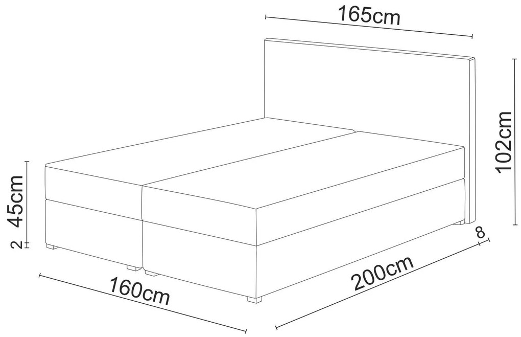 Manželská posteľ  Boxspring 140 cm Fade 4 (čierna) (s matracom a úložným priestorom). Akcia -20%. Vlastná spoľahlivá doprava až k Vám domov. 1046517