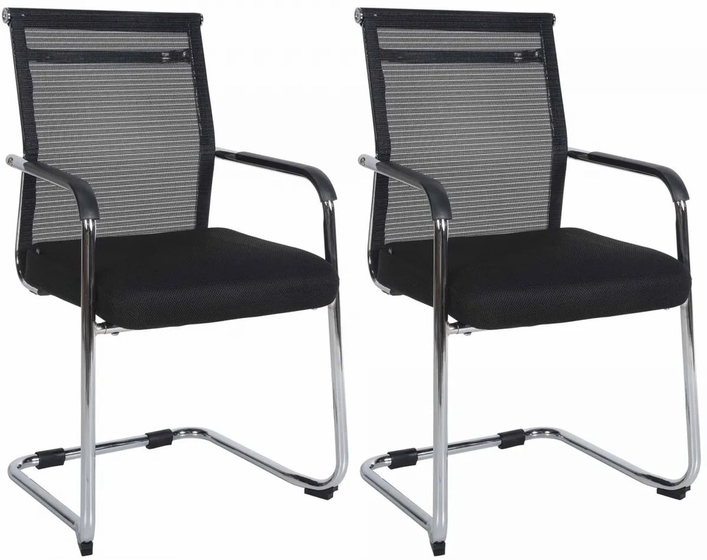 Set 2 kresiel pre návštevníkov Denny chróm rám - čierna